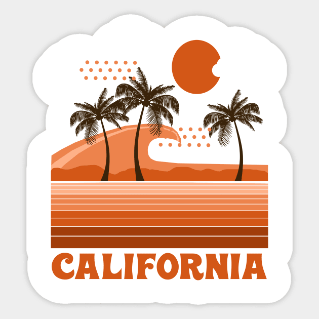 retro california Sticker by SeventyEightDesigns